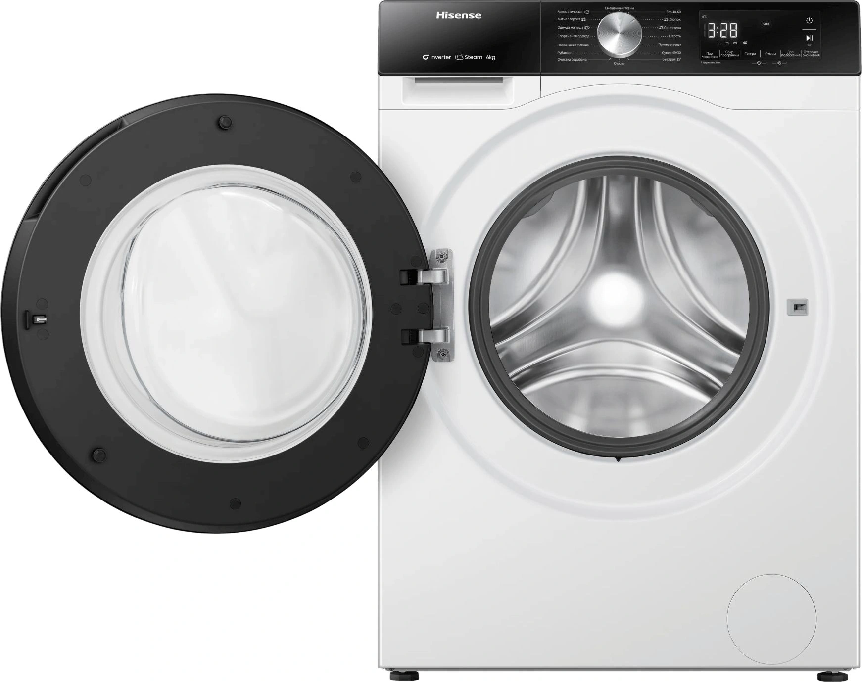 Стиральная машина Hisense WF3S6021BWU класс: A+++ загр.фронтальная макс.:6кг белый инвертор — миниатюра 2