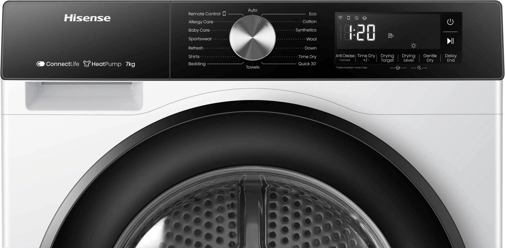 Сушильная машина Hisense DH3S702UWDE пан.англ. кл.энер.:A++ макс.загр.:7кг белый — миниатюра 7