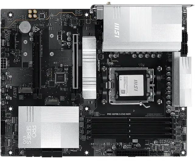 Материнская плата MSI PRO X870E-S EVO WIFI Socket AM5 AMD X870E 4xDDR5 ATX AC`97 8ch(7.1) 5Gigabit RAID+HDMI — фото 1