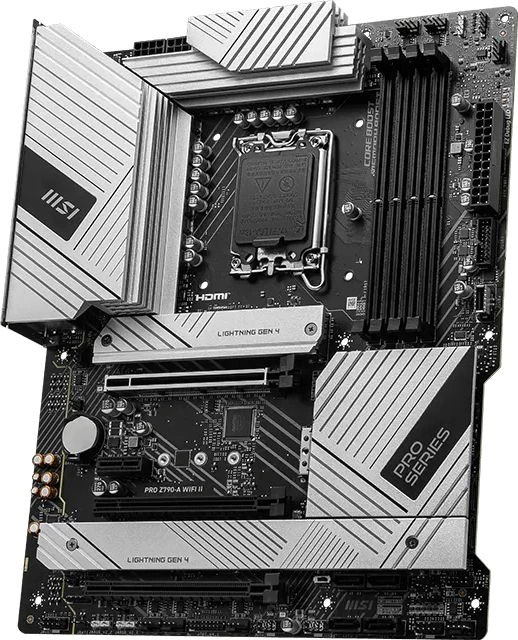 Материнская плата MSI PRO Z790-A WIFI II Soc-1700 Intel Z790 4xDDR5 ATX AC`97 8ch(7.1) 2.5Gg RAID+HDMI+DP — миниатюра 3