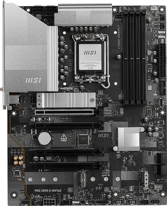 Материнская плата MSI PRO Z890-S WIFI6E Soc-1851 Intel Z890 4xDDR5 ATX AC`97 8ch(7.1) 2.5Gg RAID+HDMI+DP — миниатюра 3
