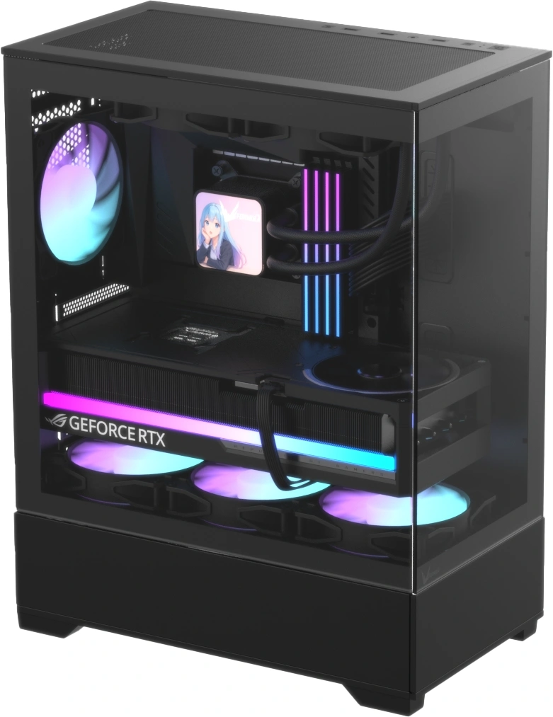 Корпус Formula Crystal Z1 Plus AR V2 черный без БП ATX 3x120mm 2x140mm 1xUSB2.0 1xUSB3.0 audio bott PSU — миниатюра 2