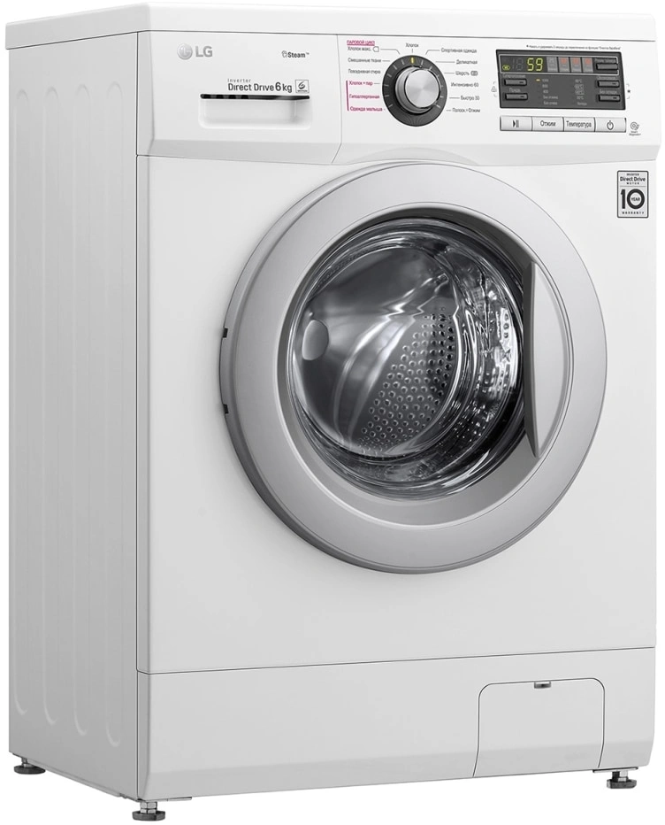 Стиральная машина LG F12M7NDS1 класс: A загр.фронтальная макс.:6кг белый инвертор — миниатюра 2
