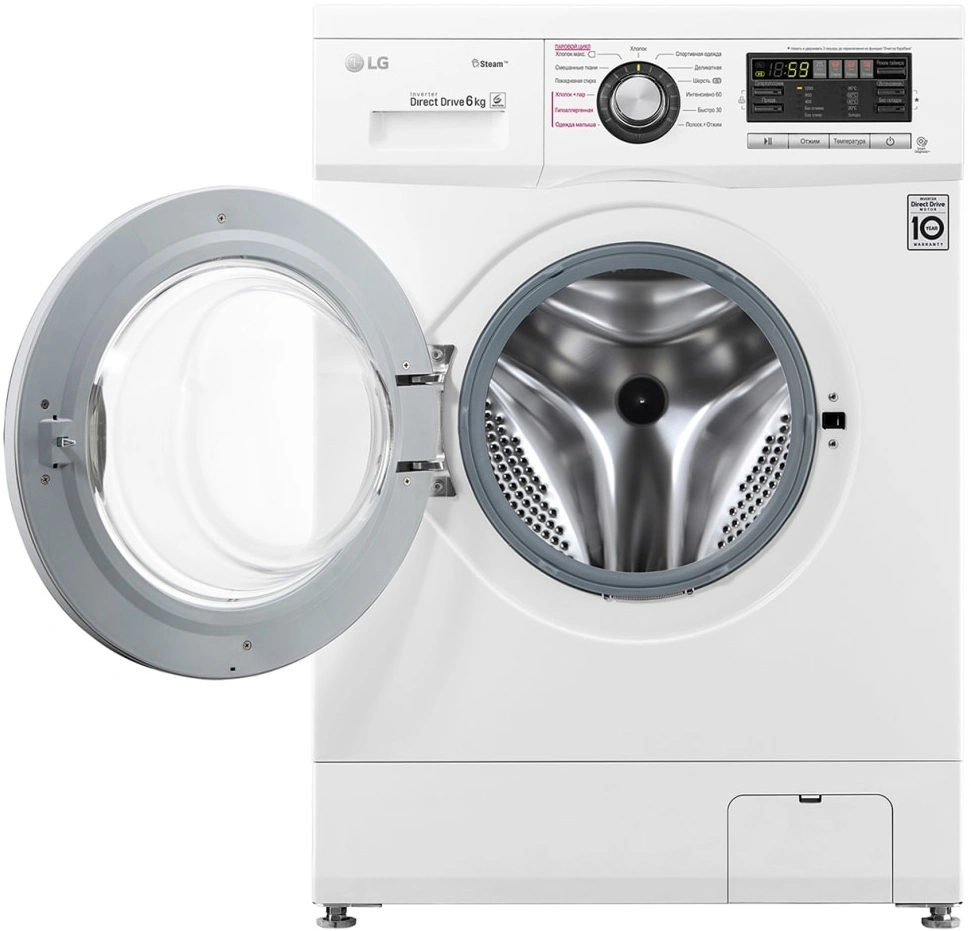 Стиральная машина LG F12M7NDS1 класс: A загр.фронтальная макс.:6кг белый инвертор — миниатюра 4