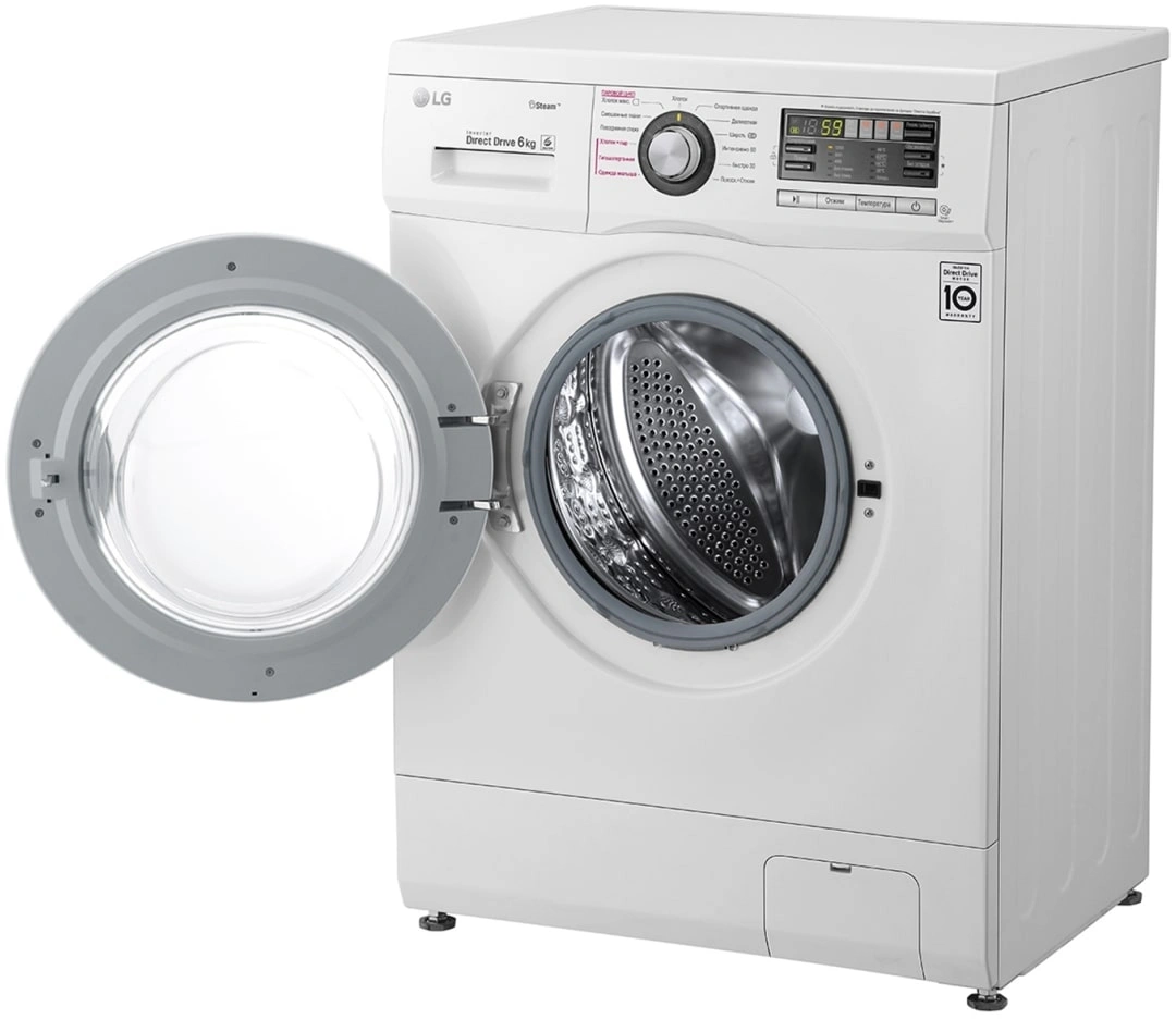 Стиральная машина LG F12M7NDS1 класс: A загр.фронтальная макс.:6кг белый инвертор — миниатюра 5