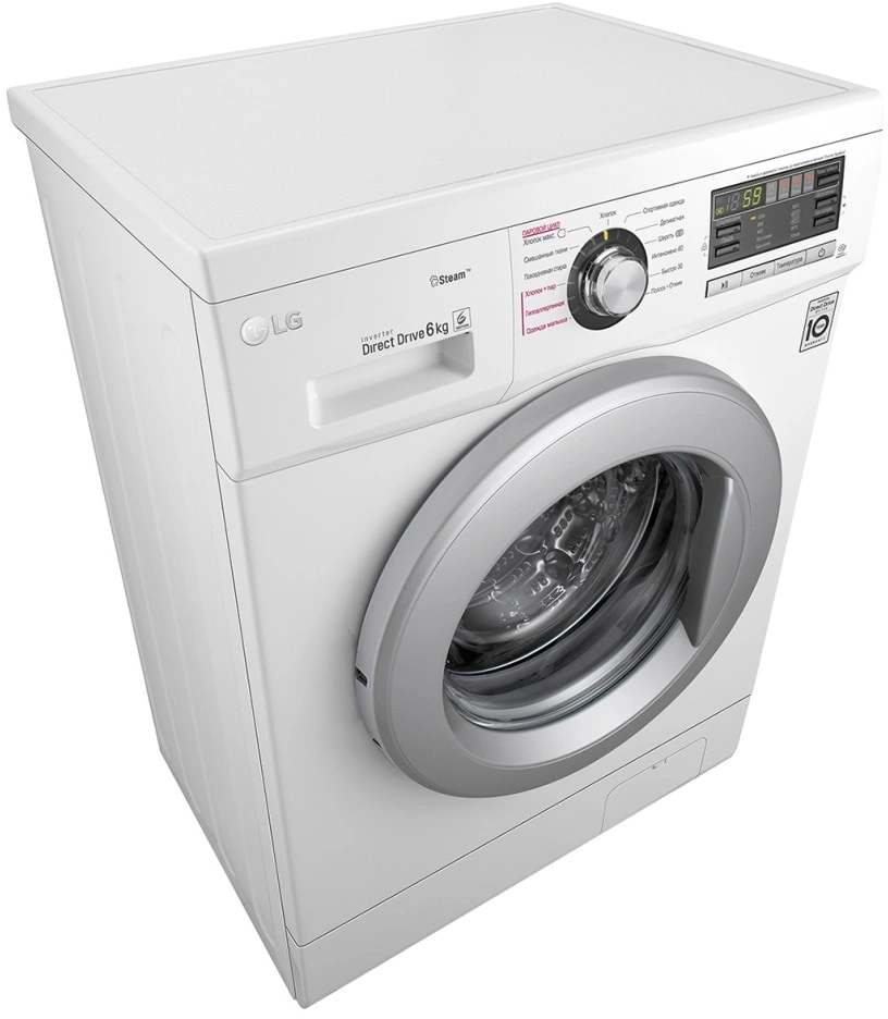 Стиральная машина LG F12M7NDS1 класс: A загр.фронтальная макс.:6кг белый инвертор — миниатюра 8