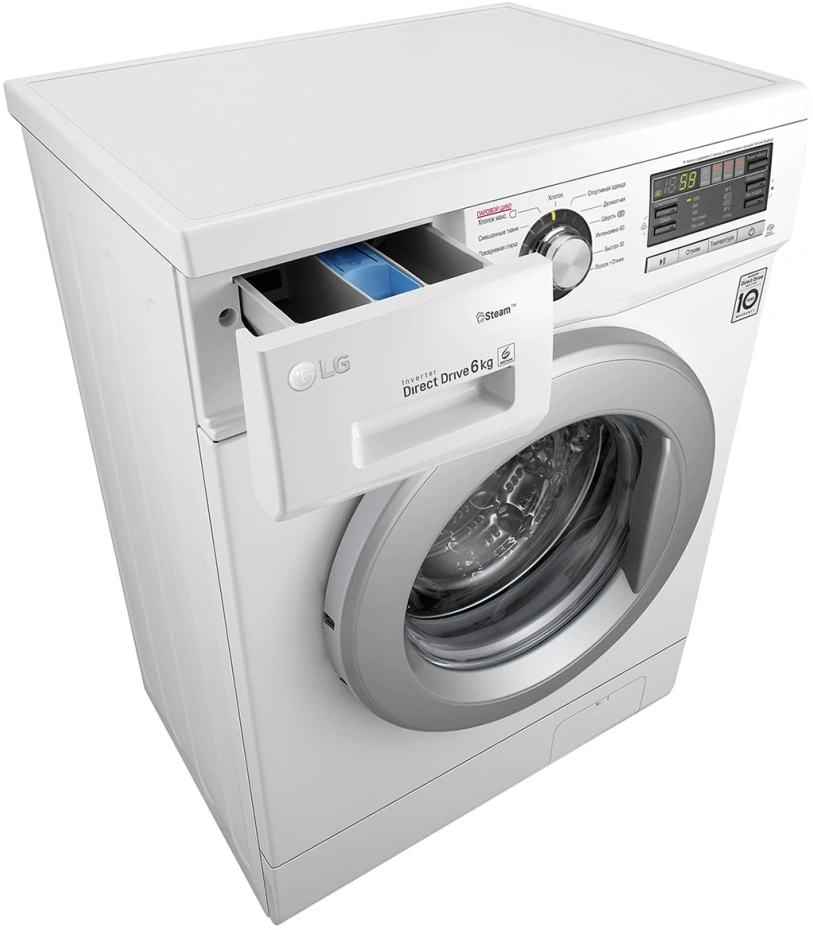 Стиральная машина LG F12M7NDS1 класс: A загр.фронтальная макс.:6кг белый инвертор — миниатюра 9
