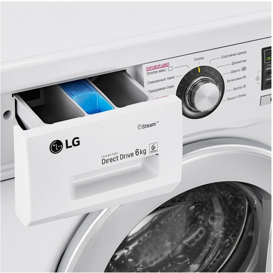 Стиральная машина LG F12M7NDS1 класс: A загр.фронтальная макс.:6кг белый инвертор — миниатюра 11