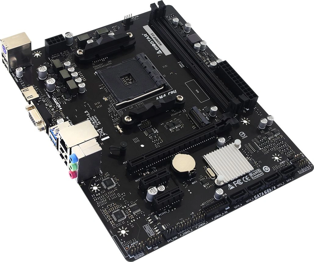 Материнская плата Biostar A520MHP 2.0 Soc-AM4 AMD A520 2xDDR4 mATX AC`97 8ch(7.1) GbLAN RAID+VGA+HDMI — миниатюра 4