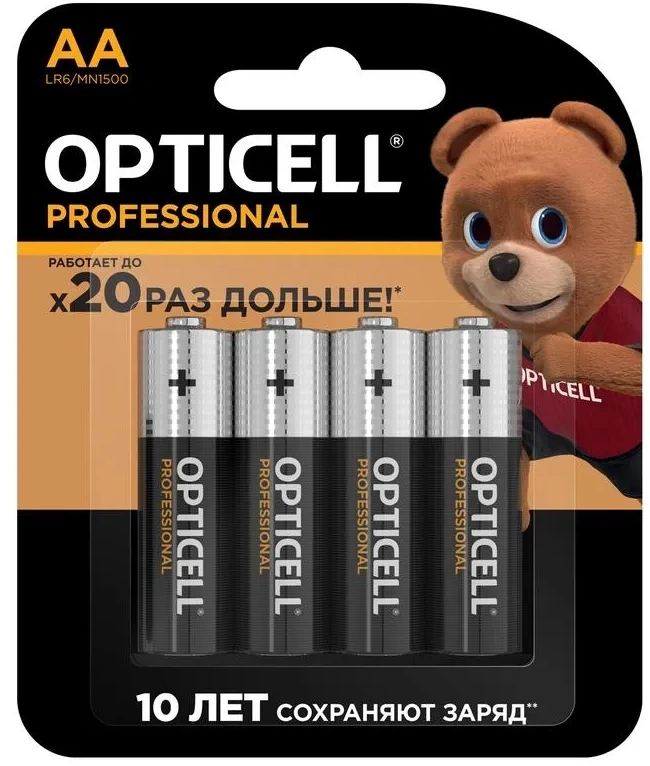 Батарея Opticell Professional LR6 AA (4шт) блистер — фото 1