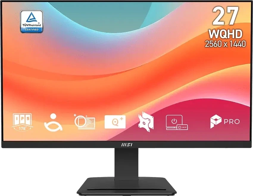 Монитор MSI 27" Pro MP273Q E7 черный IPS LED 16:9 HDMI полуматовая 250cd 178гр/178гр 2560x1440 75Hz DP Quad 2K (1440p) 4.1кг — фото 1