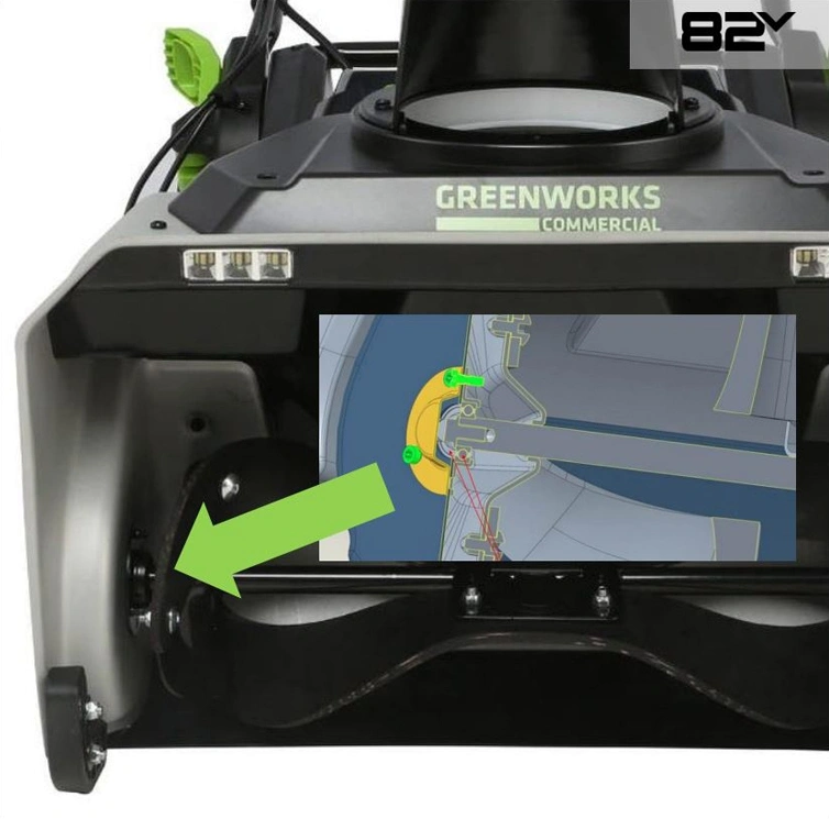 Снегоуборщик электр. Greenworks 82SN22 2.9кВт 3.9л.с. — миниатюра 10
