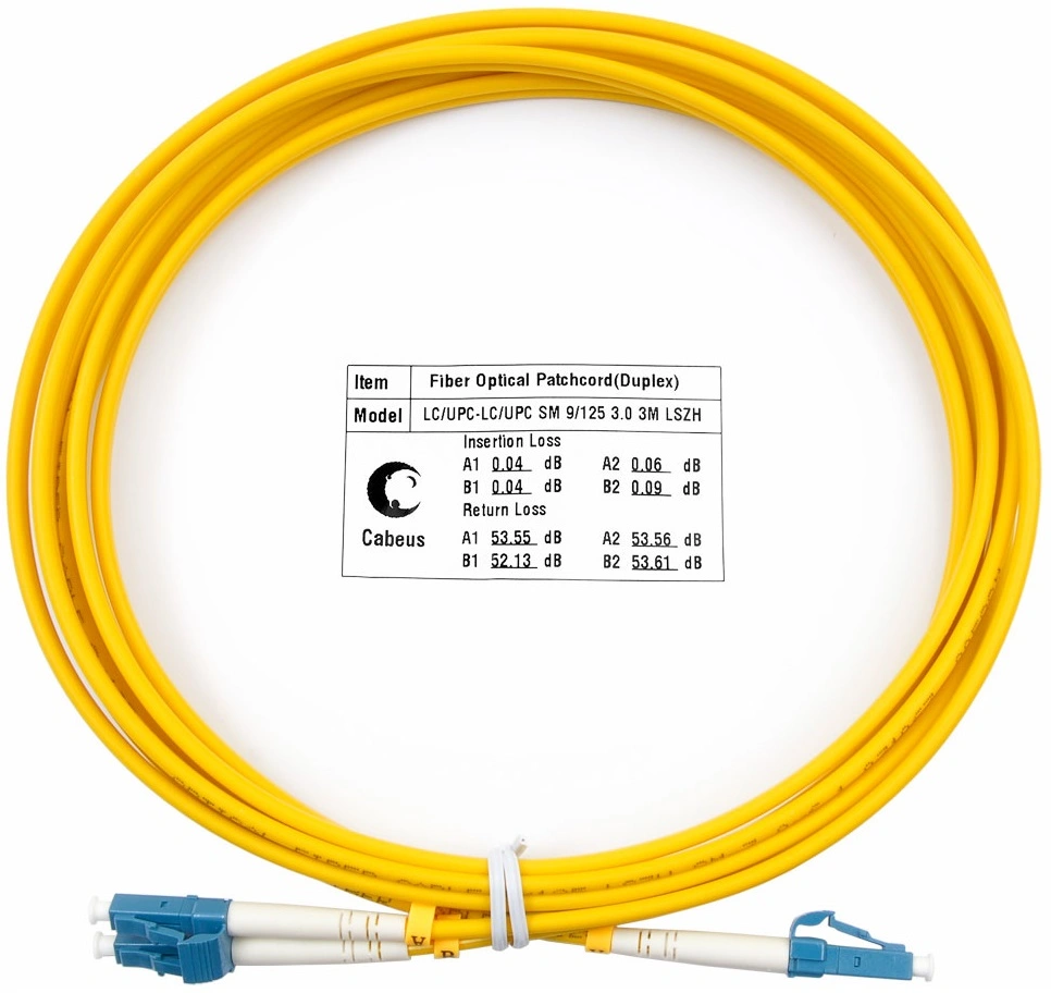 Патч-корд Cabeus FOP(D)-9-LC-LC-3M 2x9/125 OS2 LC дуплекс-LC дуплекс 3м LSZH желтый — миниатюра 2