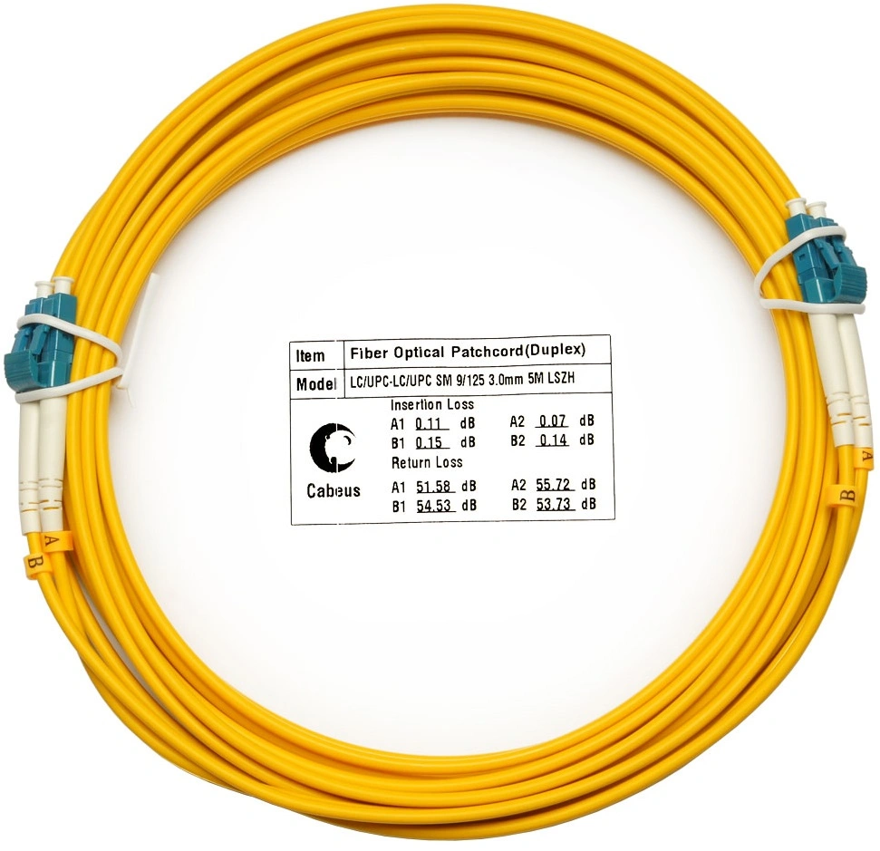 Патч-корд Cabeus FOP(D)-9-LC-LC-5M 2x9/125 OS2 LC дуплекс-LC дуплекс 5м LSZH желтый — миниатюра 2