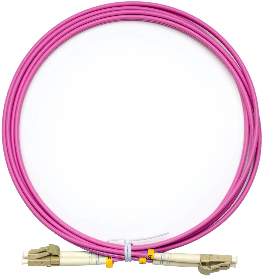 Патч-корд Cabeus OP-50-OM4-LC-LC-2M 2x50/125 OM4 LC дуплекс-LC дуплекс 2м LSZH розовый — миниатюра 2