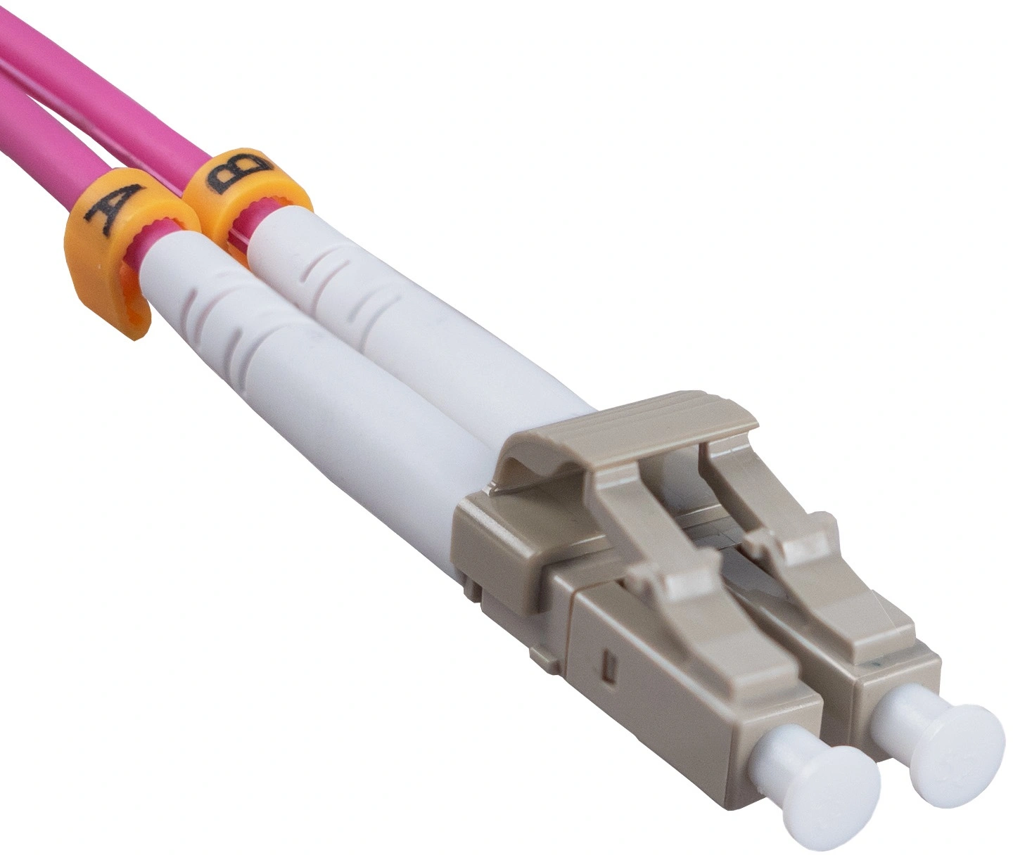 Патч-корд Cabeus FOP-50-OM4-LC-LC-10M 2x50/125 OM4 LC дуплекс-LC дуплекс 10м LSZH розовый — фото 1
