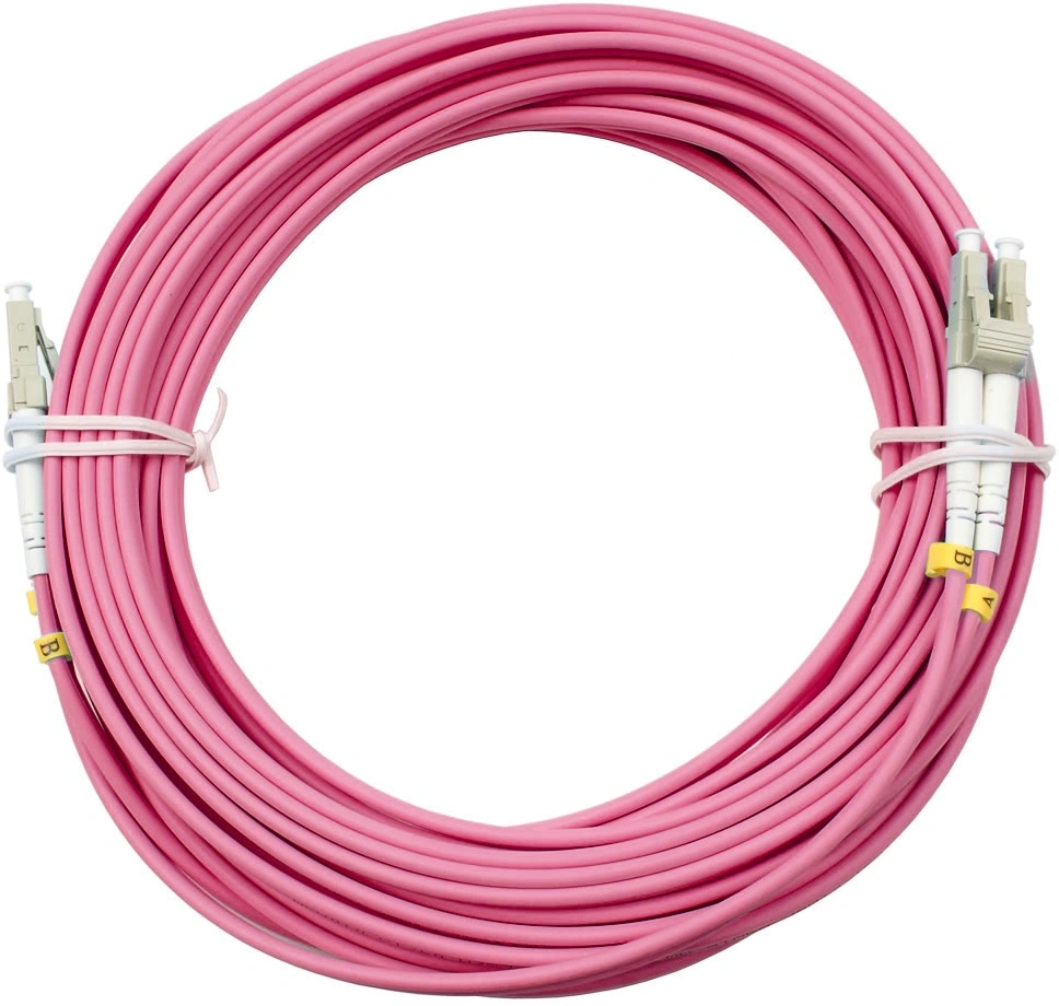 Патч-корд Cabeus FOP-50-OM4-LC-LC-10M 2x50/125 OM4 LC дуплекс-LC дуплекс 10м LSZH розовый — миниатюра 2