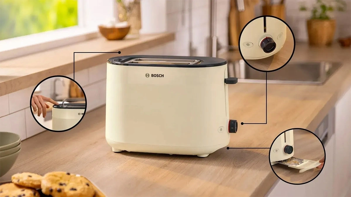 Тостер Bosch TAT2M127 950Вт бежевый — миниатюра 3