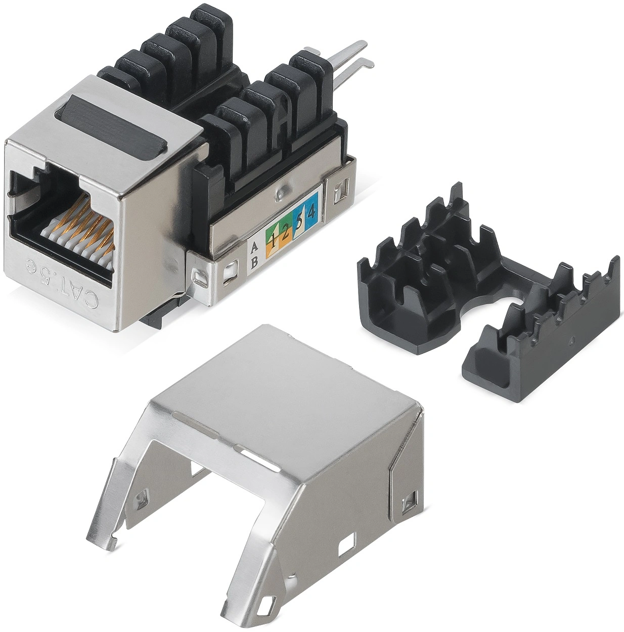 Модуль Cabeus KJ-RJ45-CAT.5E-SH-90 информ. Keystone RJ45 кат.5E бронз. — фото 1