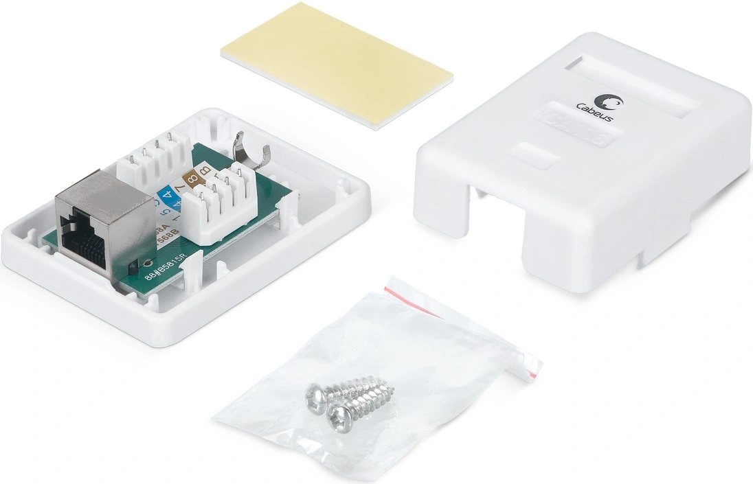 Розетка Cabeus WS-8P8C-CAT.6-SH-1 комп. RJ45 кат.6 — миниатюра 2