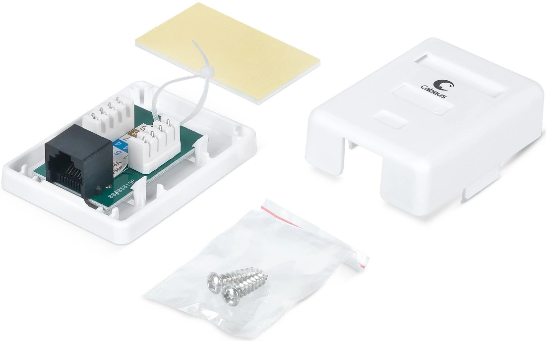 Розетка Cabeus WS-8P8C-CAT.6-1 комп. RJ45 кат.6 бронз. — миниатюра 2