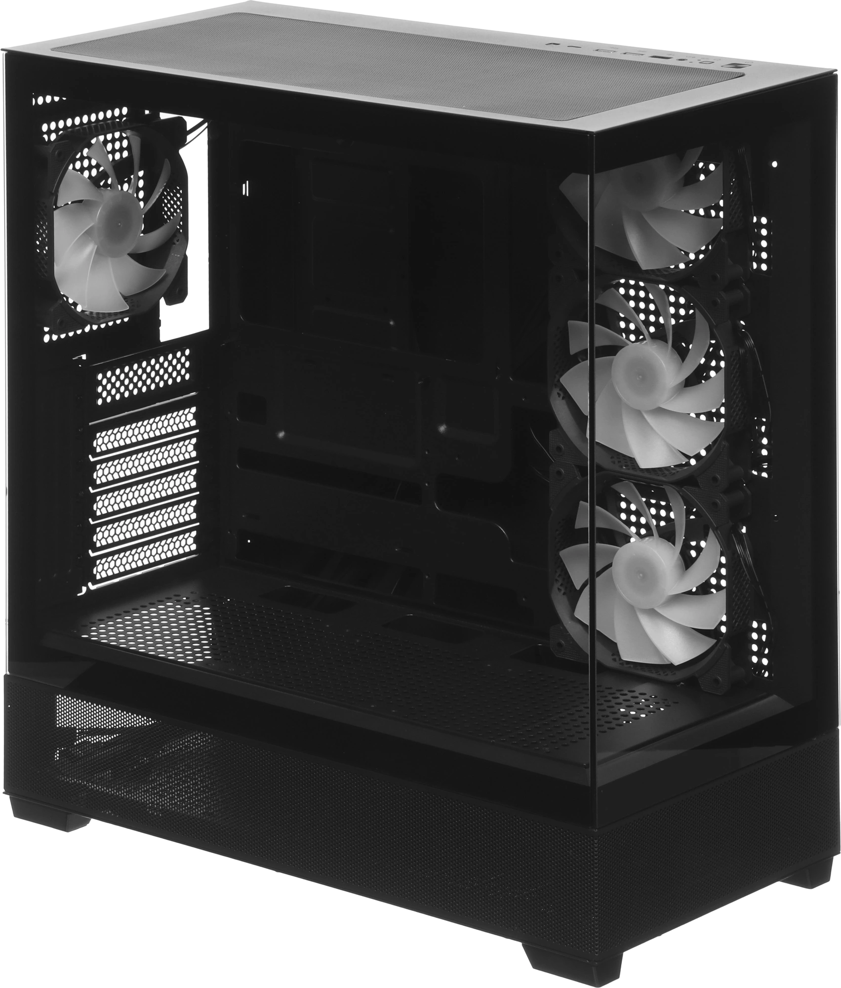 Корпус Accord ACC-ZA11B AR черный без БП ATX 3x120mm 1xUSB2.0 2xUSB3.0 audio bott PSU — миниатюра 9