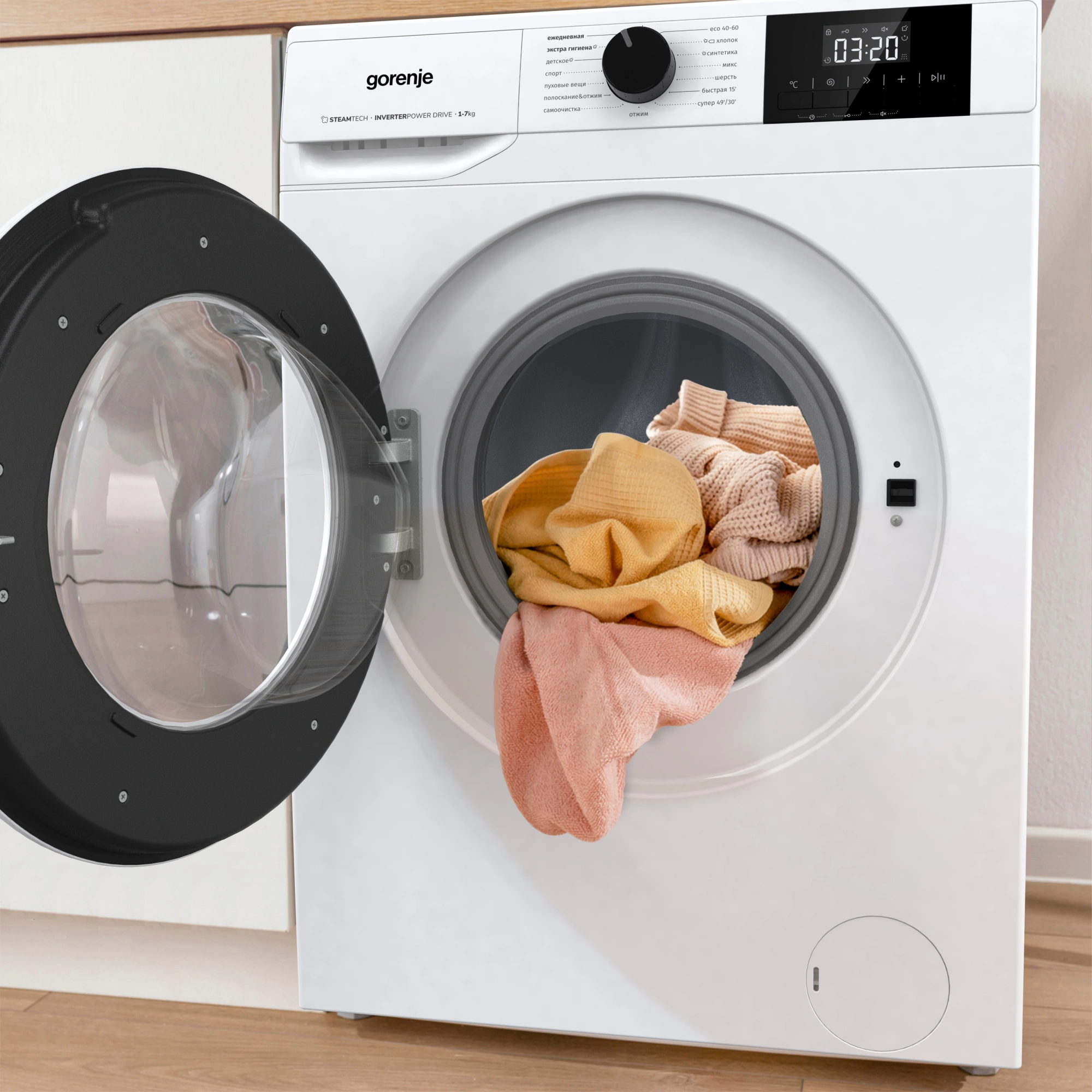 Стиральная машина Gorenje W5NGPI72SBS/C класс: A загр.фронтальная макс.:7кг белый инвертор — миниатюра 13