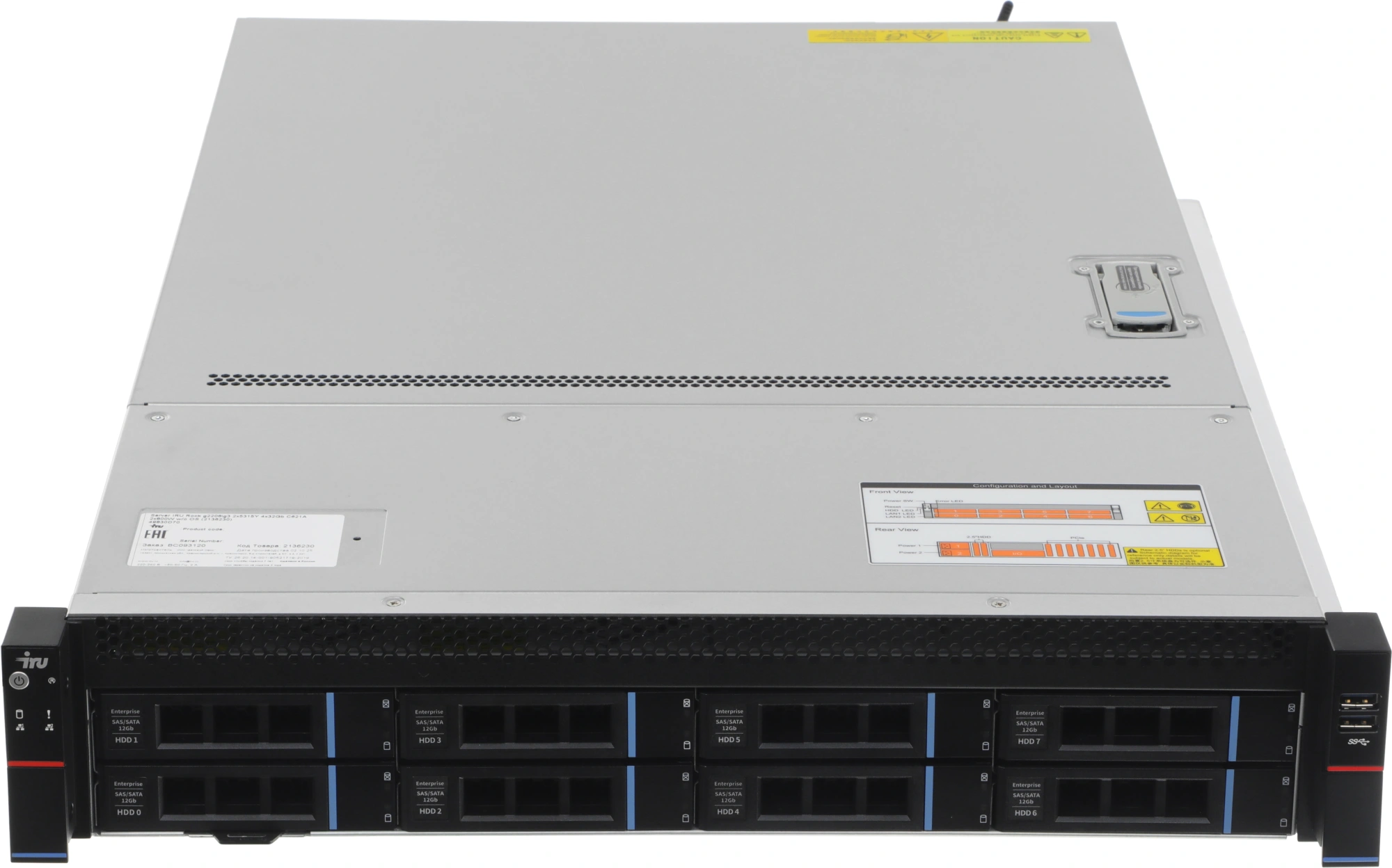 Сервер IRU Rock g2208ig3 2x4309Y 2x32Gb С621 AST2500 2xGigEth 2x1300W w/o OS (2160702) — миниатюра 4
