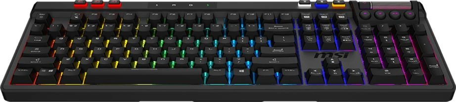 Клавиатура MSI STRIKE Pro W Silent механическая серый/черный USB беспроводная BT/Radio Multimedia for gamer LED (подставка для запястий) (S11-43RU210-CLA) кабель 2м — миниатюра 2