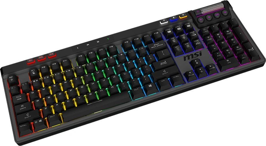 Клавиатура MSI STRIKE Pro W Silent механическая серый/черный USB беспроводная BT/Radio Multimedia for gamer LED (подставка для запястий) (S11-43RU210-CLA) кабель 2м — миниатюра 4
