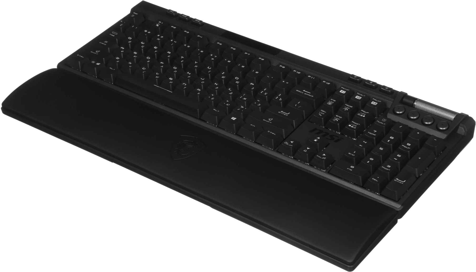 Клавиатура MSI STRIKE Pro W Silent механическая серый/черный USB беспроводная BT/Radio Multimedia for gamer LED (подставка для запястий) (S11-43RU210-CLA) кабель 2м — миниатюра 8