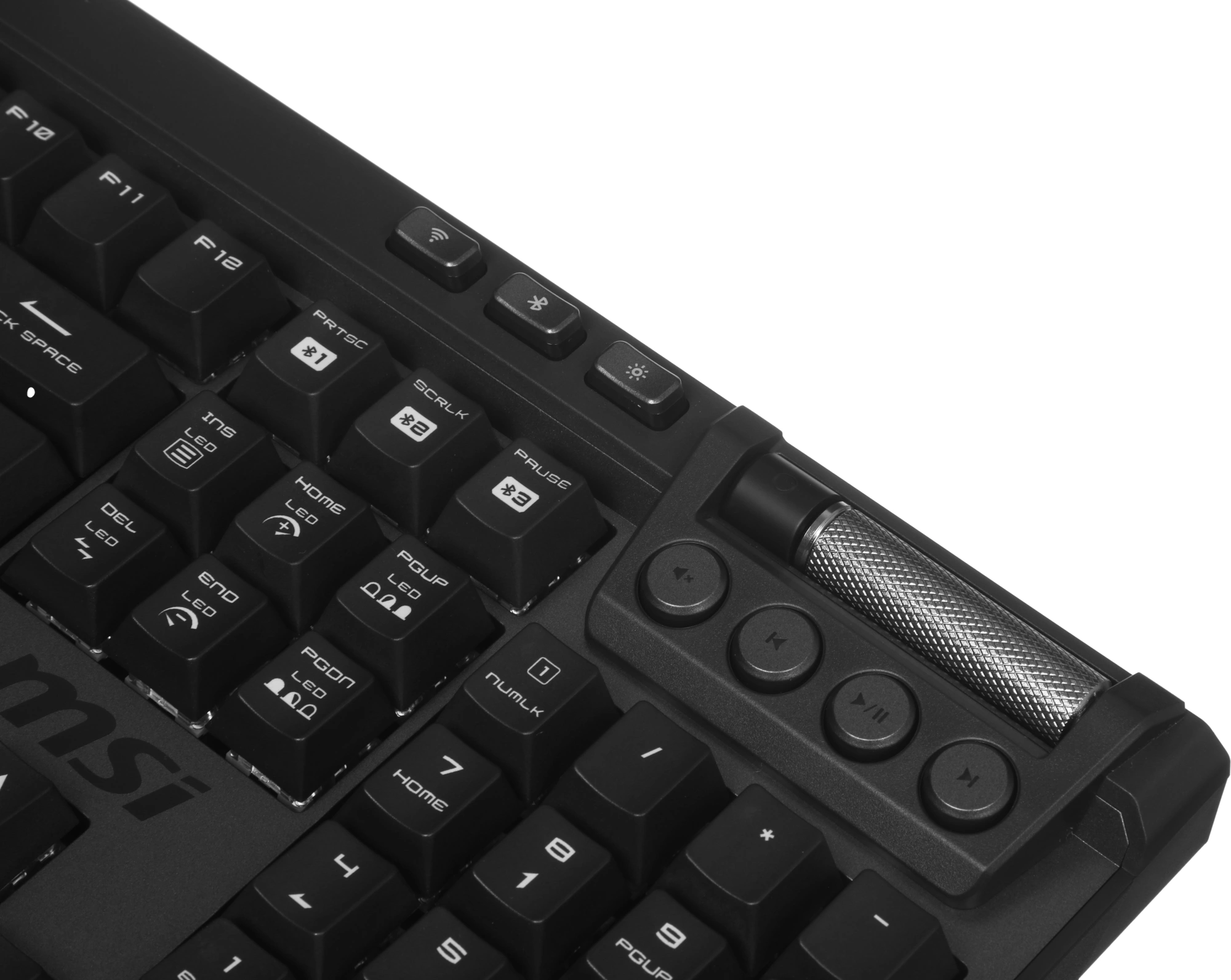 Клавиатура MSI STRIKE Pro W Silent механическая серый/черный USB беспроводная BT/Radio Multimedia for gamer LED (подставка для запястий) (S11-43RU210-CLA) кабель 2м — миниатюра 13