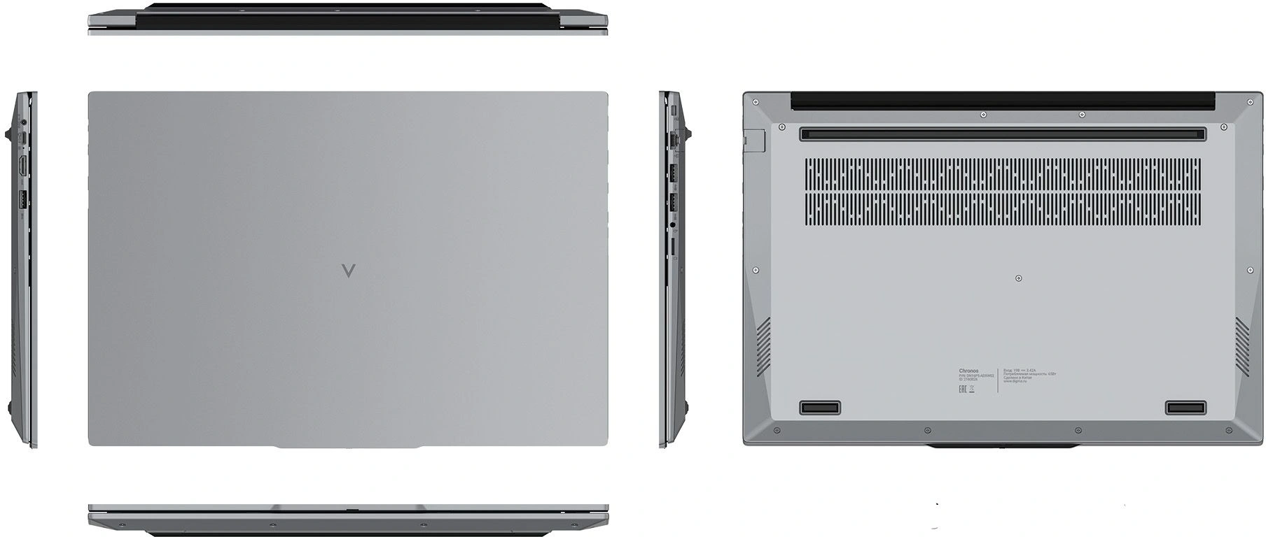 Ноутбук Digma Chronos Core 5 210H 16Gb SSD512Gb Intel Graphics 16" IPS WUXGA (1920x1200) Windows 11 Pro silver WiFi BT Cam 6500mAh (DN16P5-ADXW02) — миниатюра 6