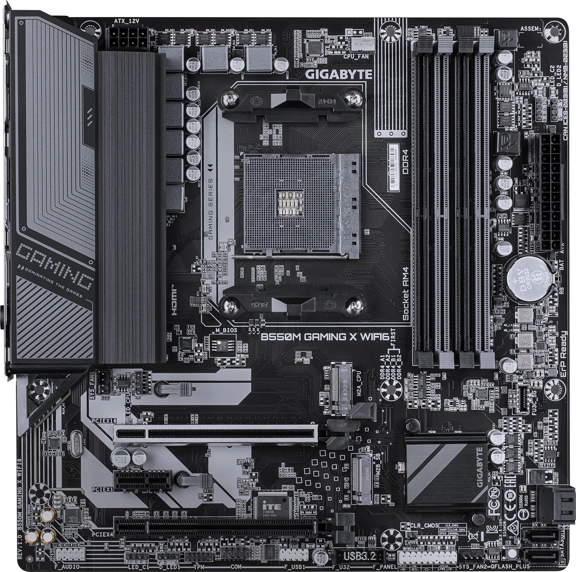 Материнская плата Gigabyte B550M GAMING X WIFI6 Soc-AM4 AMD B550 4xDDR4 mATX AC`97 8ch(7.1) GbLAN RAID+HDMI+DP — миниатюра 3
