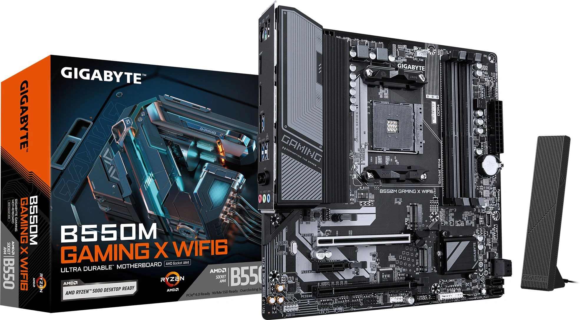 Материнская плата Gigabyte B550M GAMING X WIFI6 Soc-AM4 AMD B550 4xDDR4 mATX AC`97 8ch(7.1) GbLAN RAID+HDMI+DP — миниатюра 2