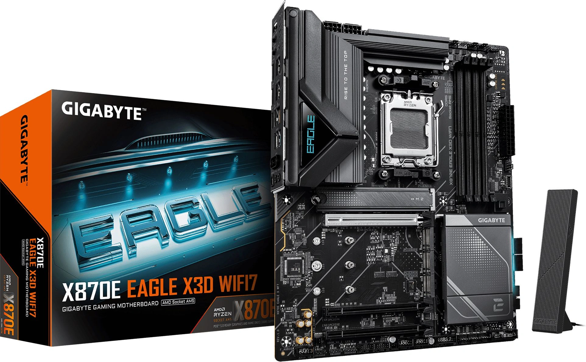 Материнская плата Gigabyte X870E EAGLE X WF7 Socket AM5 AMD X870E 4xDDR5 ATX AC`97 8ch(7.1) 5Gigabit RAID+HDMI — миниатюра 2