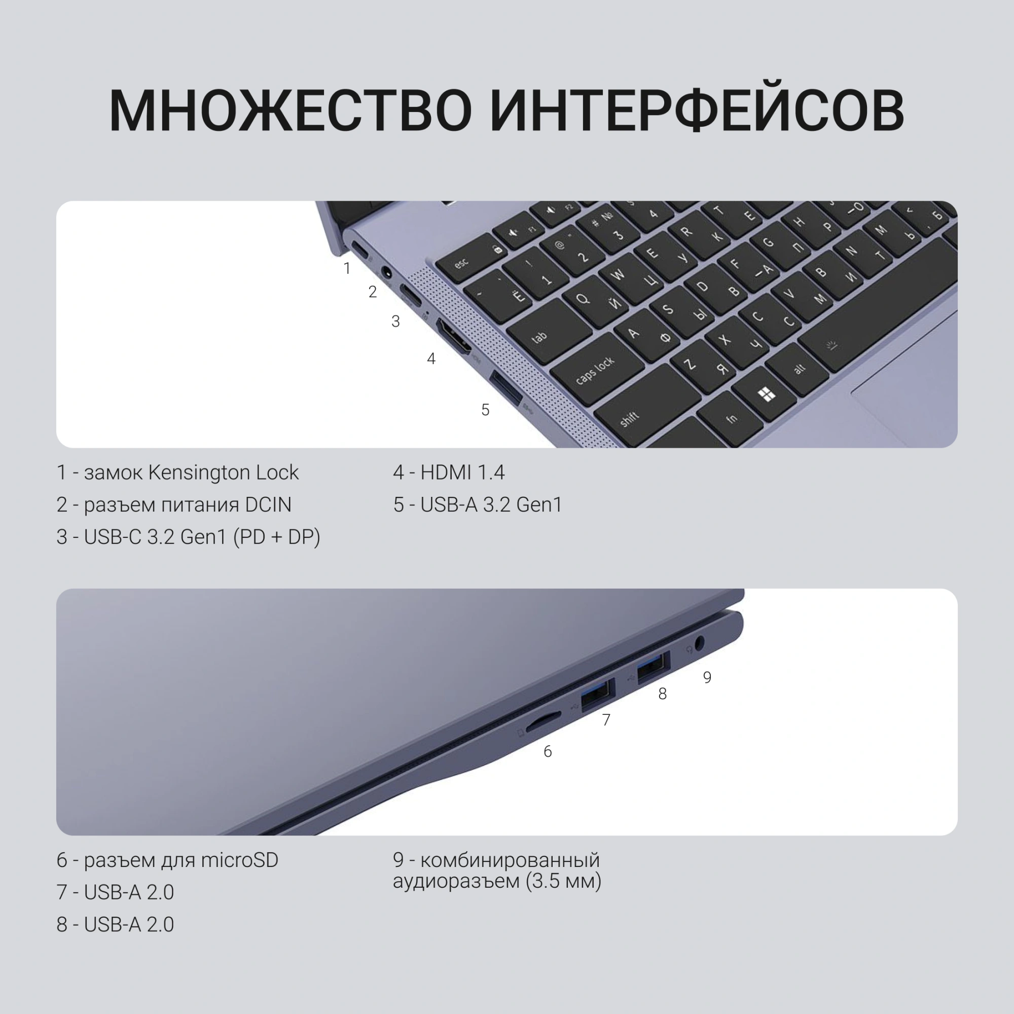 Ноутбук Digma Echo Athlon Gold 3150C 8Gb SSD256Gb AMD Radeon Graphics 15.6" IPS FHD (1920x1080) Windows 11 Pro dk.grey WiFi BT Cam 5000mAh (DN15A3-8CXW01) — миниатюра 12