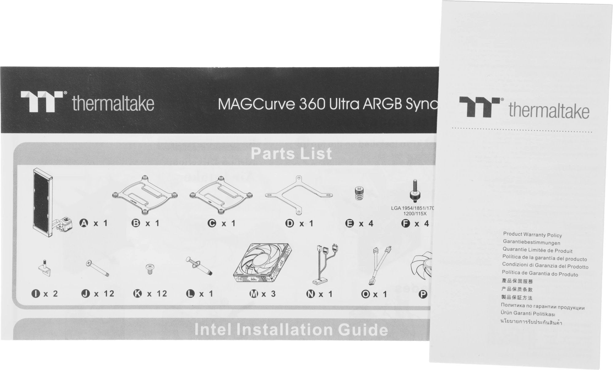 Система водяного охлаждения Thermaltake MAGCurve 360 Ultra ARGB Soc-AM5/AM4/1200/1700/1851 черный 4-pin 32.8-35.1dB Al LCD Ret (CL-W453- PL12SW-A) — миниатюра 22