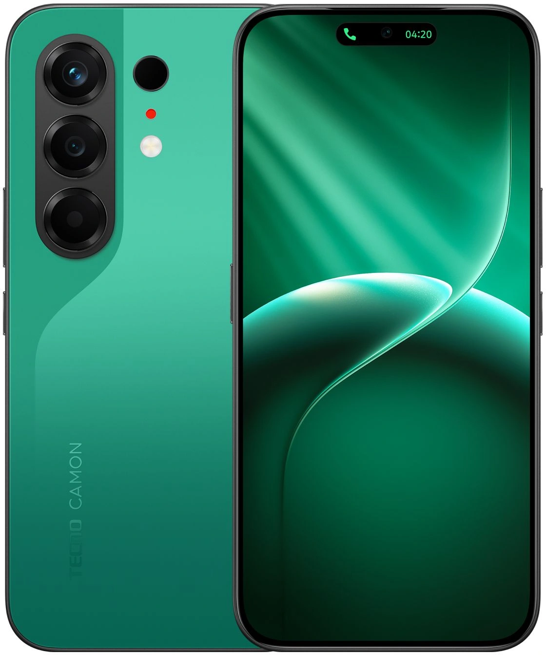 Смартфон Tecno Camon 50 256Gb 12Gb зеленый моноблок 3G 4G 2Sim 6.78" 1208x2644 Android 16 50Mpix 802.11 a/b/g/n/ac NFC GPS GSM900/1800 GSM1900 Protect FM — фото 1