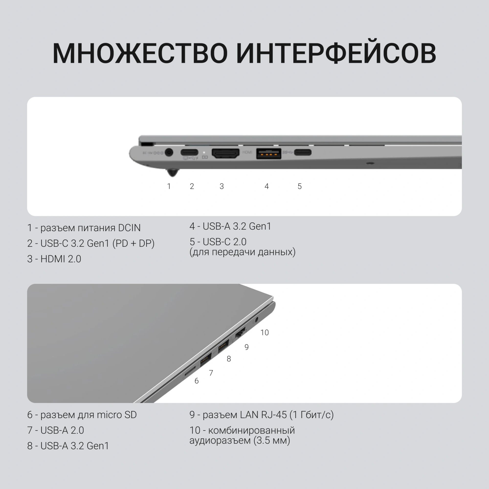 Ноутбук Digma Ascend Core i5 1235U 16Gb SSD512Gb Intel UHD Graphics 15.6" IPS FHD (1920x1080) Windows 11 Home grey WiFi BT Cam 4500mAh (DN15P5-ADXW07) — миниатюра 14