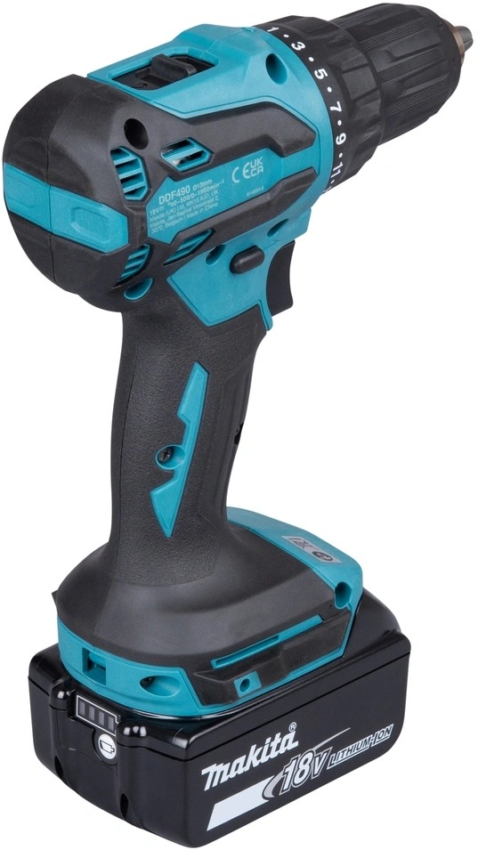 Дрель-шуруповерт Makita DDF490SFJ аккум. патрон:быстрозажимной (кейс в комплекте) — миниатюра 5