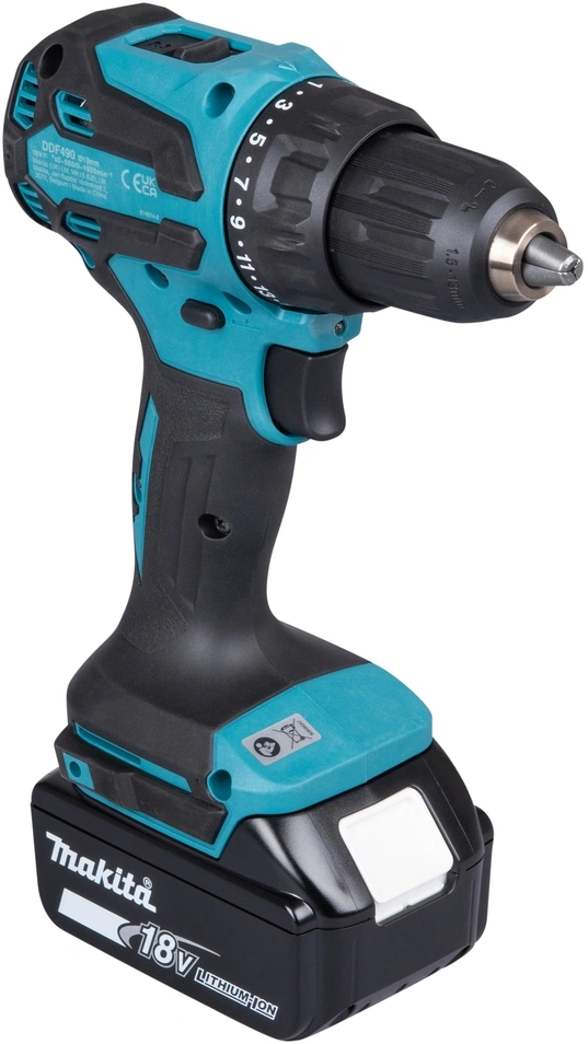 Дрель-шуруповерт Makita DDF490SFJ аккум. патрон:быстрозажимной (кейс в комплекте) — миниатюра 7