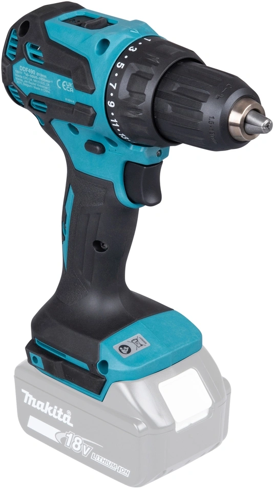 Дрель-шуруповерт Makita DDF490Z аккум. патрон:быстрозажимной — миниатюра 7
