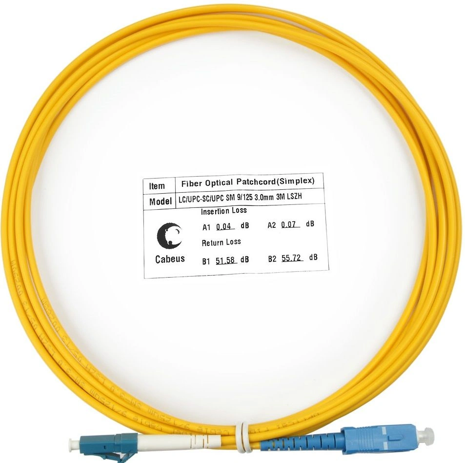 Патч-корд Cabeus FOP(S)-9-LC-SC-3M 1x9/125 OS2 LC-SC 3м LSZH желтый — фото 1