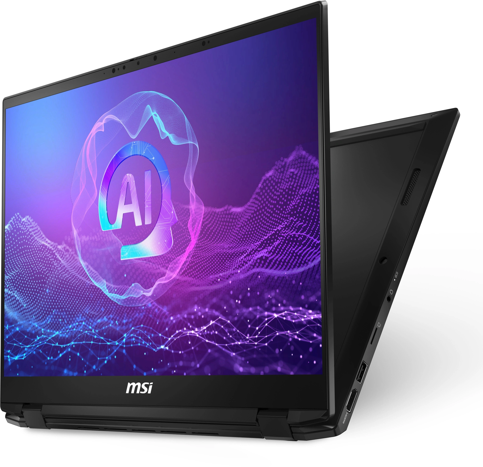 Ноутбук MSI Summit Pro 16 AI A2HVETG-085RU Core Ultra 7 255H 32Gb SSD1Tb NVIDIA GeForce RTX4050 6Gb 16" IPS Touch QHD+ (2560x1600) Windows 11 Pro black WiFi BT Cam (9S7-159631-085) — миниатюра 4