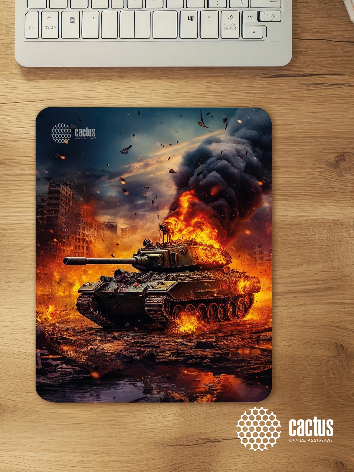 Коврик для мыши Cactus Burning tank рисунок 300x250x3мм (CS-MPC-D04M) — миниатюра 12