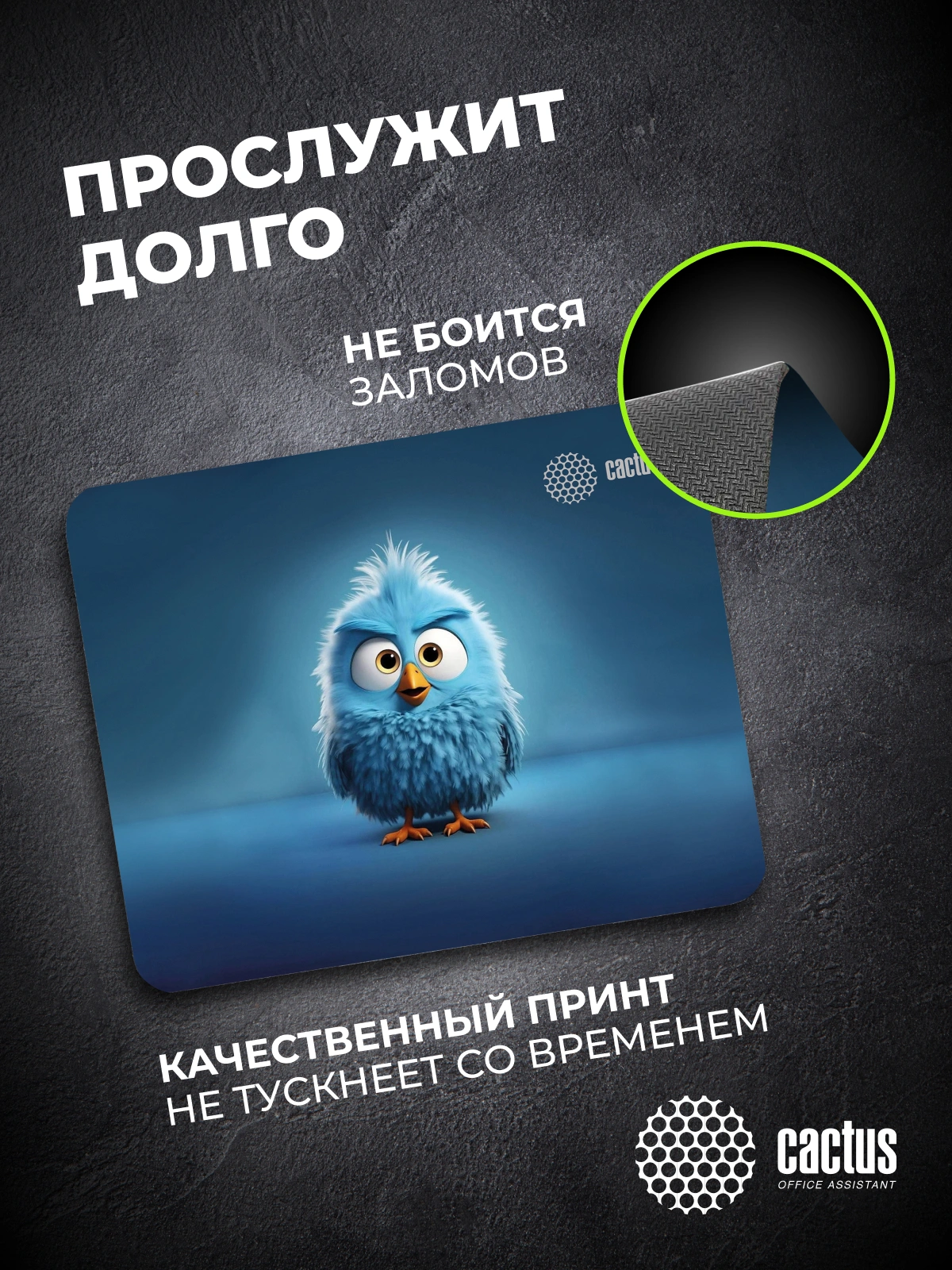 Коврик для мыши Cactus Bird 220x180x2мм (CS-MPC-P13XS) — миниатюра 9