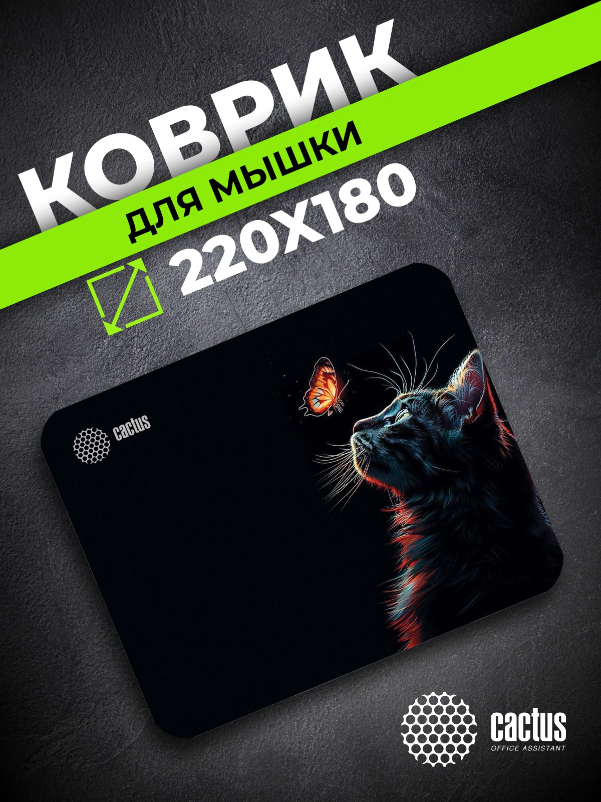 Коврик для мыши Cactus Night Cat 220x180x2мм (CS-MPC-P12XS) — миниатюра 5