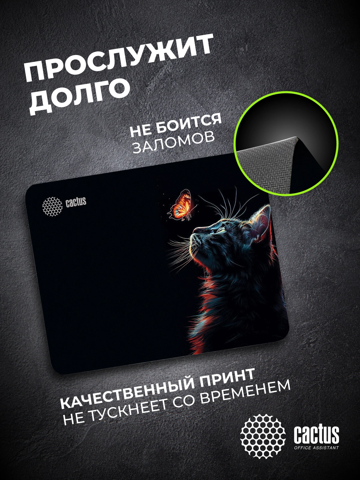 Коврик для мыши Cactus Night Cat 220x180x2мм (CS-MPC-P12XS) — миниатюра 9