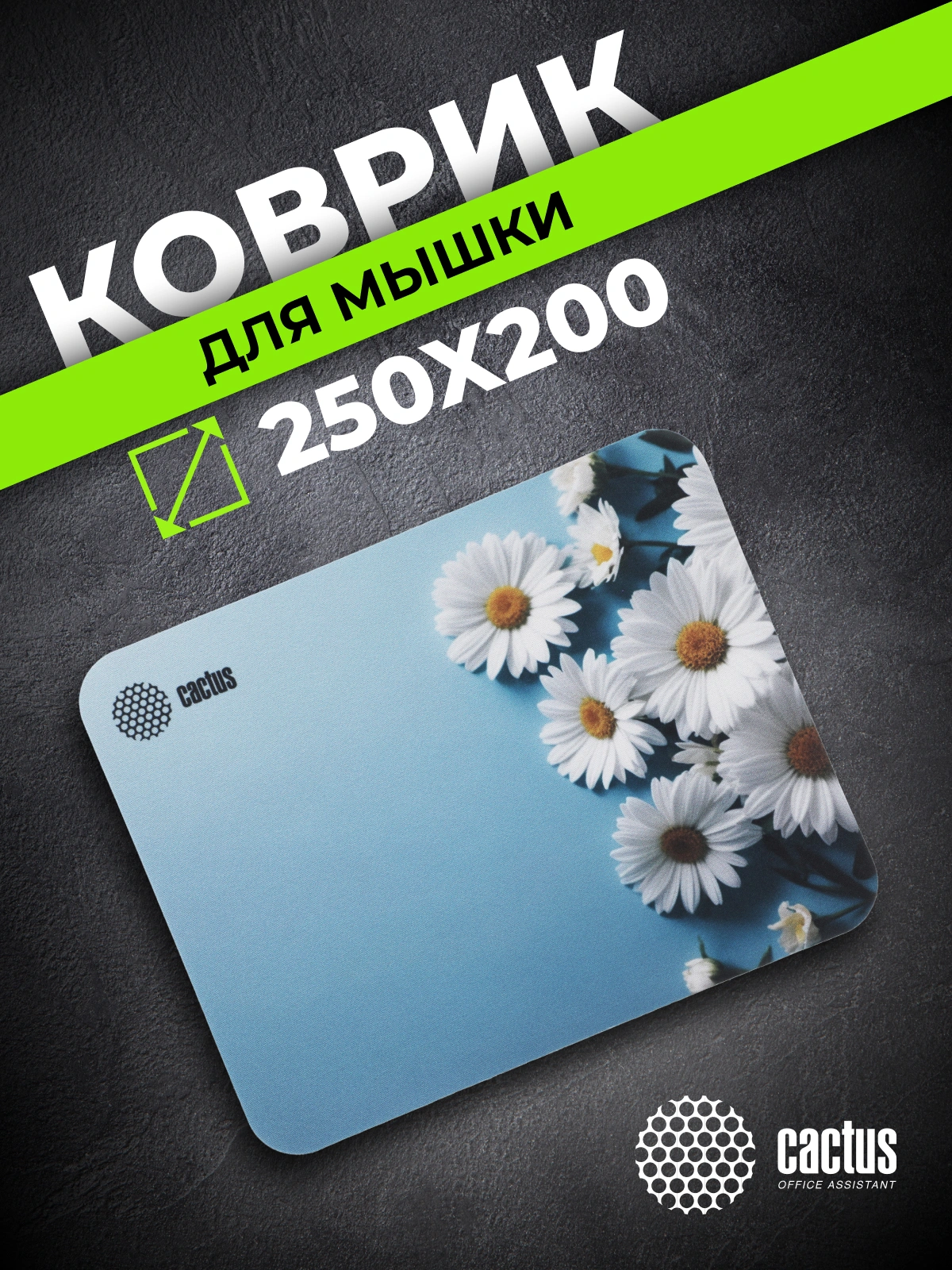 Коврик для мыши Cactus Daisies рисунок 250x200x3мм (CS-MPC-D07S) — миниатюра 7